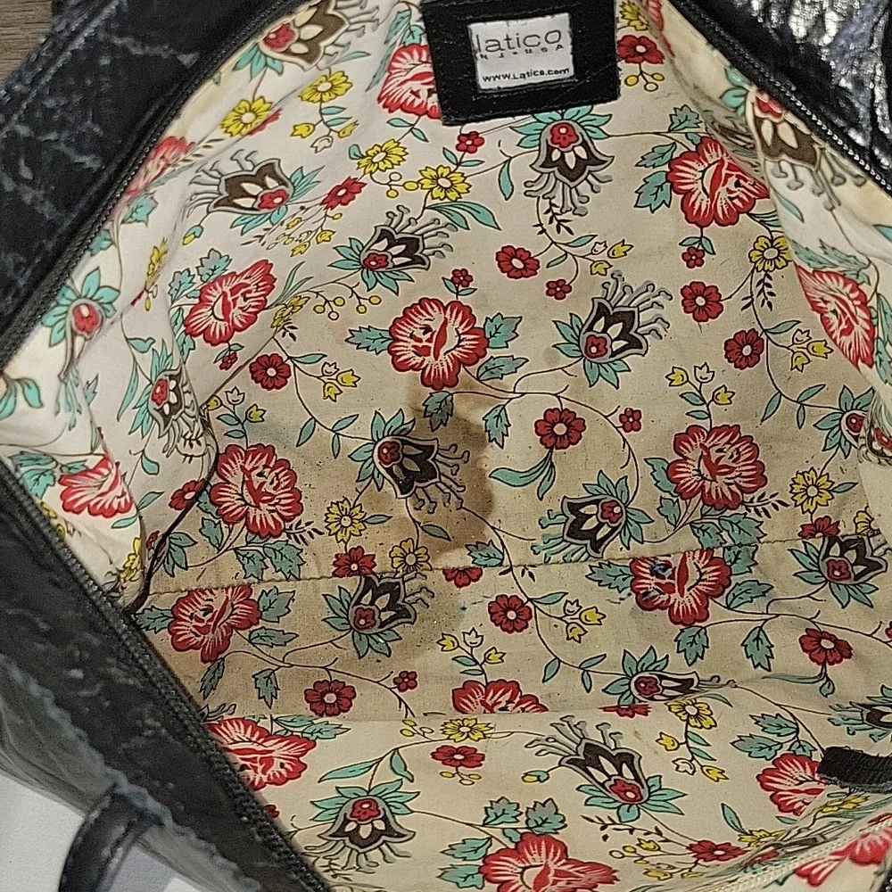 Latico NJ USA for Anthropologie Black Leather Tote Bag
